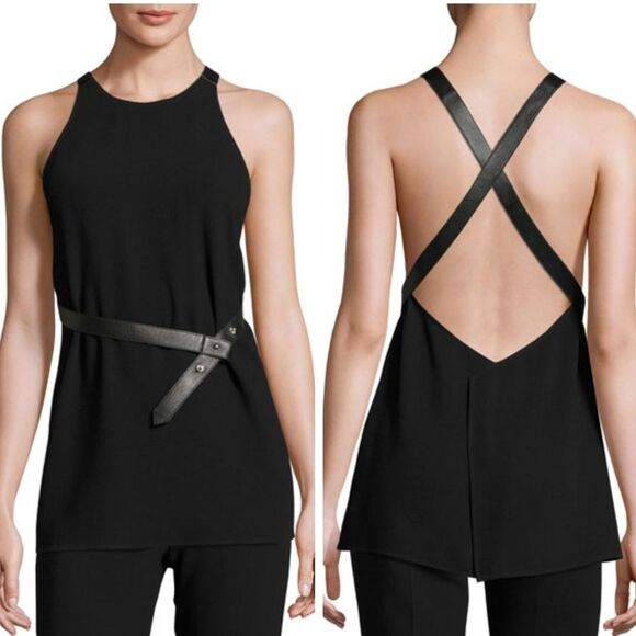 Theory|Yvetta Elevate Crepe Sleeveless Top, Petite - Picture 2 of 10